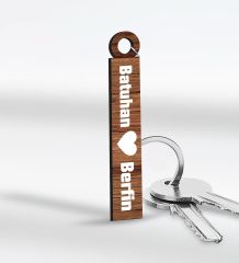 BK Gift Kişiye Özel Sevgili Temalı Ahşap Anahtarlık, Sevgiliye Hediye, Doğum Günü Hediyesi, Sevgililer Günü Hediyesi