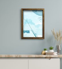 BK Gift Otel Odası Konseptli Doğal Masif Ahşap Çerçeveli Tablo 30x40cm-30