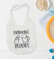 BK Kids Drinking Buddies Tasarımlı Bebek Mama Önlüğü - Model 1