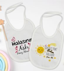 BK Kids Kişiye Özel Hala Tasarımlı 2’li Beyaz Mama Önlüğü-2
