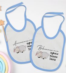 BK Kids Kişiye Özel Anneanne ve Babaanne Tasarımlı 2’li Mavi Mama Önlüğü-2