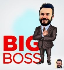 Kişiye Özel Erkek Big Boss Karikatürlü Sosyal Medya Dijital Profil Fotoğrafı - Model 2
