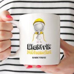 Kişiye Özel Mesleki Elektrik Mühendisi Beyaz Kupa Bardak - 3