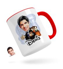 Kişiye Özel Erkek Avukat Karikatürlü Kırmızı Kupa Bardak-2