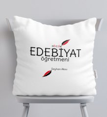 Kişiye Özel Edebiyat Öğretmeni Beyaz Yastık-5