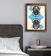 BK Gift Yatak Odası Konseptli Doğal Masif Ahşap Çerçeveli Tablo-108