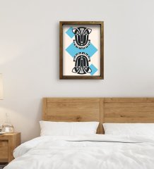 BK Gift Yatak Odası Konseptli Doğal Masif Ahşap Çerçeveli Tablo-108