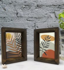 Bk Gift Dekoratif 2'li Doğal Masif Ahşap Çerçeve 15x20cm-22