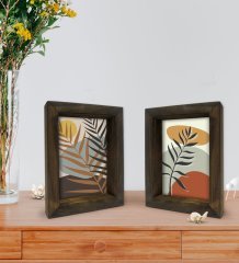 Bk Gift Dekoratif 2'li Doğal Masif Ahşap Çerçeve 15x20cm-22