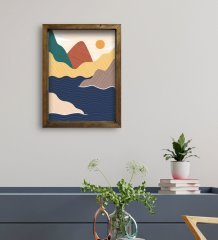 BK Gift Otel Odası Konseptli Doğal Masif Ahşap Çerçeveli Tablo 45x65cm-80