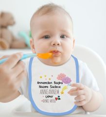 BK Kids Kişiye Özel Anneanne ve Babaanne Tasarımlı 2’li Mavi Mama Önlüğü-1