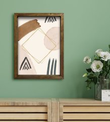 BK Gift Otel Odası Konseptli Doğal Masif Ahşap Çerçeveli Tablo 30x40cm-28