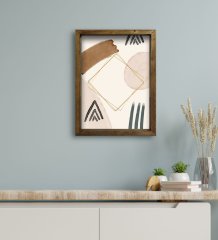 BK Gift Otel Odası Konseptli Doğal Masif Ahşap Çerçeveli Tablo 30x40cm-28