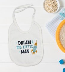BK Kids Dream Big Little Man Tasarımlı Bebek Mama Önlüğü - Model 1