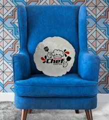 Kişiye Özel İsimli Master Chef Tasarımlı Dekoratif Kırlent Yastık-2