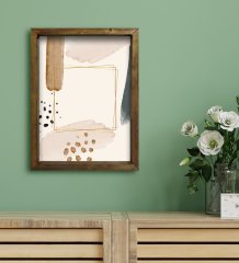 BK Gift Otel Odası Konseptli Doğal Masif Ahşap Çerçeveli Tablo 30x40cm-27
