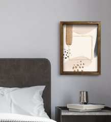 BK Gift Otel Odası Konseptli Doğal Masif Ahşap Çerçeveli Tablo 30x40cm-27