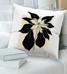 BK Gift Modern Art Tasarımlı Beyaz Kırlent Yastık, Ev Hediyesi, Ev Dekorasyonu, Dekoratif Hediye-2