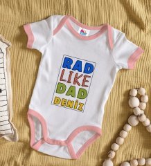BK Kids Kişiye Özel Pembe Bebek Body Zıbın - Model 113
