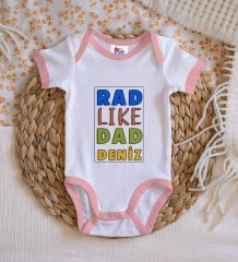 BK Kids Kişiye Özel Pembe Bebek Body Zıbın - Model 113