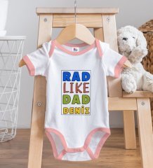 BK Kids Kişiye Özel Pembe Bebek Body Zıbın - Model 113