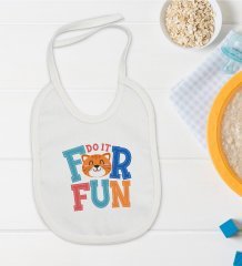 BK Kids Do It For Fun Tasarımlı Bebek Mama Önlüğü - Model 1