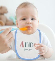 BK Kids Kişiye Özel Anne ve Baba Tasarımlı 2’li Mavi Mama Önlüğü-4