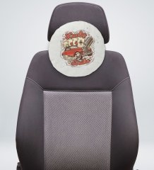 BK Gift Lucky Strike Tasarımlı Yuvarlak Araç Koltuk Yastığı-1