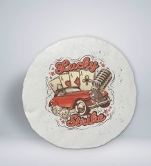 BK Gift Lucky Strike Tasarımlı Yuvarlak Araç Koltuk Yastığı-1