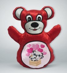 BK Gift Sevimli Pandalar Tasarımlı Kırmızı Ayıcık Yastık-3
