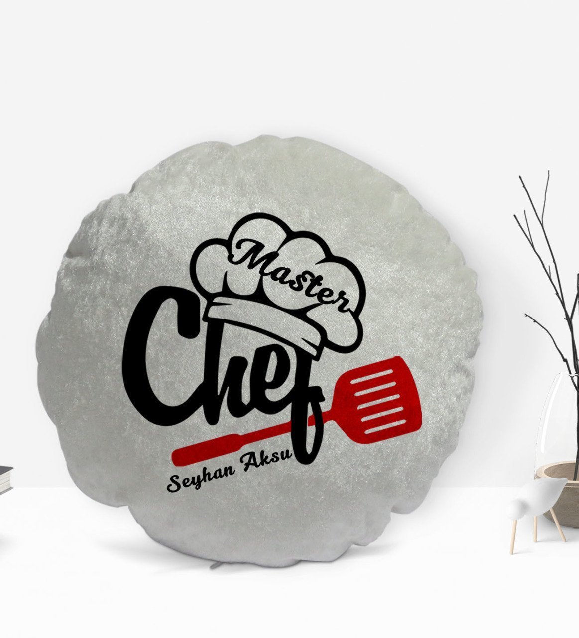 Kişiye Özel İsimli Master Chef Tasarımlı Dekoratif Kırlent Yastık-1