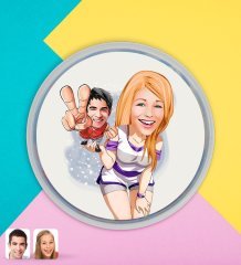 Kişiye Özel Sevgililer Karikatürlü Dev Boy Haribo Minis Kovası (10gx100adet) Model 30