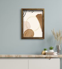 BK Gift Otel Odası Konseptli Doğal Masif Ahşap Çerçeveli Tablo 30x40cm-26