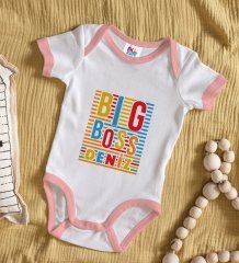 BK Kids Kişiye Özel Pembe Bebek Body Zıbın - Model 112