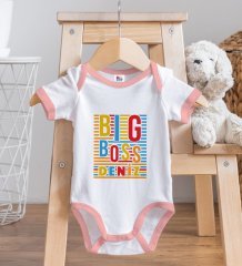 BK Kids Kişiye Özel Pembe Bebek Body Zıbın - Model 112