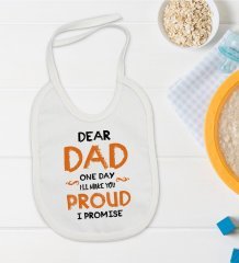 BK Kids Dear Dad Tasarımlı Bebek Mama Önlüğü - Model 1