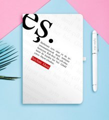 Kişiye Özel Eş Temalı Beyaz Defter Kalem Seti