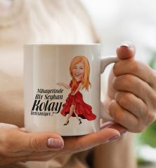 BK Gift Kişiye Özel Karikatür Tasarımlı Defter Kalem Kupa ve Mini Kovada Kokulu Mum Hediye Seti-3, Arkadaşa Hediye, Sevgiliye Hediye, Yeni İş Hediyesi