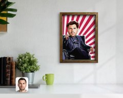 Kişiye Özel Godfather Baba Karikatürlü Doğal Masif Ahşap Çerçeveli Tablo 45x65cm-17