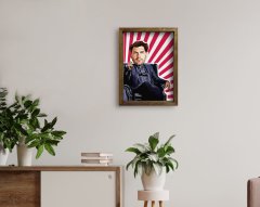 Kişiye Özel Godfather Baba Karikatürlü Doğal Masif Ahşap Çerçeveli Tablo 45x65cm-17