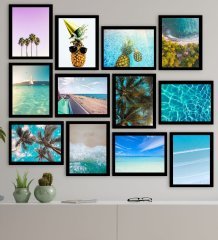BK Gift 12 Parça Çerçeve Görünümlü Ahşap Tablo Seti (65x80cm)-10