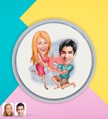Kişiye Özel Sevgililer Karikatürlü Dev Boy Haribo Minis Kovası (10gx100adet) Model 19