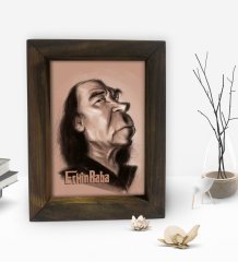 BK Gift Erkin Baba Tasarımlı Dekoratif Doğal Masif Ahşap Çerçeve 15x20cm-2
