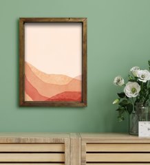 BK Gift Otel Odası Konseptli Doğal Masif Ahşap Çerçeveli Tablo 45x65cm-76