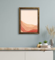BK Gift Otel Odası Konseptli Doğal Masif Ahşap Çerçeveli Tablo 45x65cm-76