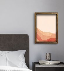 BK Gift Otel Odası Konseptli Doğal Masif Ahşap Çerçeveli Tablo 45x65cm-76