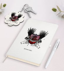 Kişiye Özel Hava Kuvvetleri Beyaz Defter Kalem Ve Anahtarlık Hediye Seti