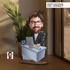 BK Gift Kişiye Özel Boss Baba Karikatürlü Büyük Boy Ahşap Biblo-12 Arkadaşa Hediye , Sevgiliye Hediye, Kişiye Özel Biblolar