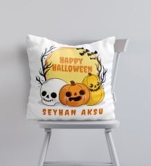 Kişiye Özel Happy Halloween Tasarımlı Yastık-4