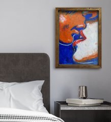 BK Gift Yatak Odası Konseptli Doğal Masif Ahşap Çerçeveli Tablo-103